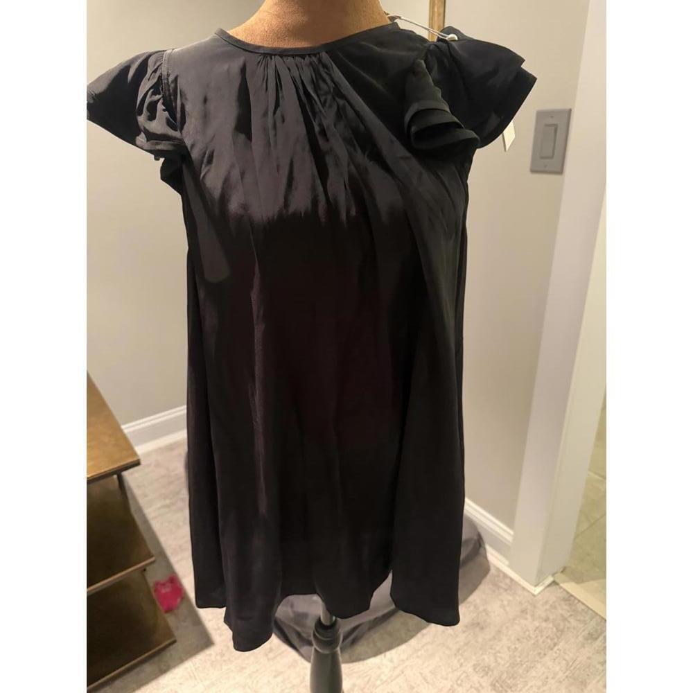 NWT Zimmermann Black Silk Blend Frilled Tank Size 12